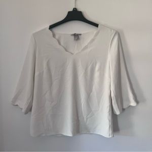 White H&M Mid-Sleeve Top - Size M